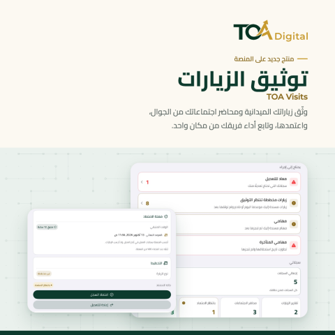 TOA Visits dashboard